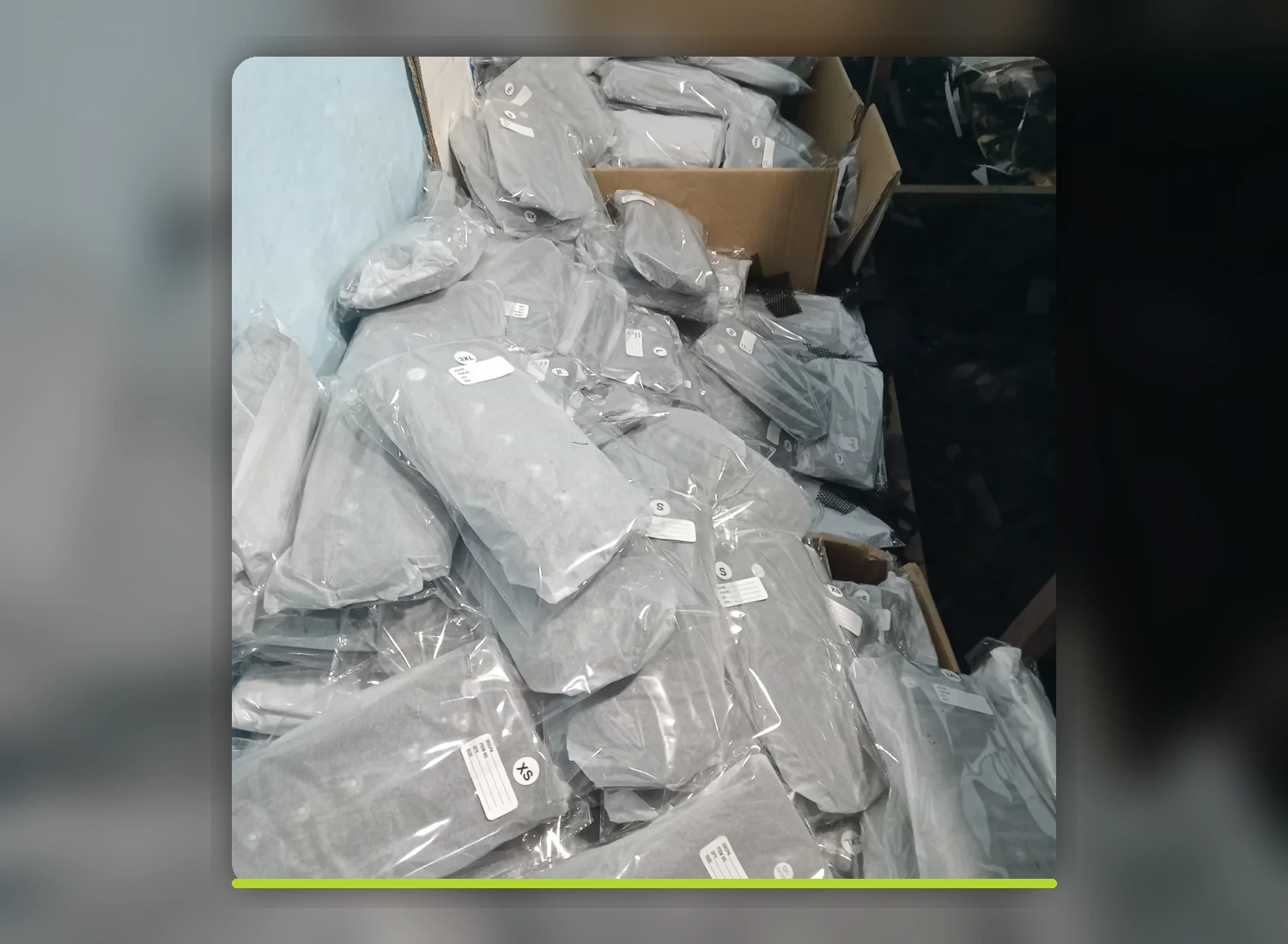 Private label products prepared for packing and shipment